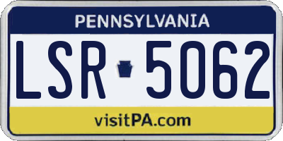 PA license plate LSR5062