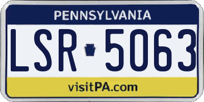 PA license plate LSR5063