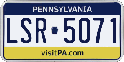 PA license plate LSR5071