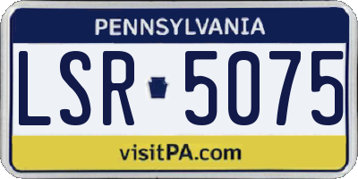 PA license plate LSR5075