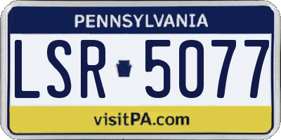 PA license plate LSR5077