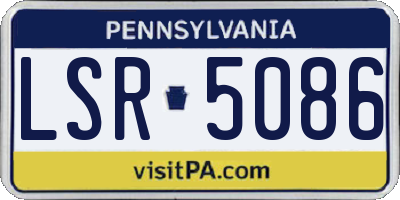 PA license plate LSR5086