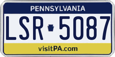 PA license plate LSR5087
