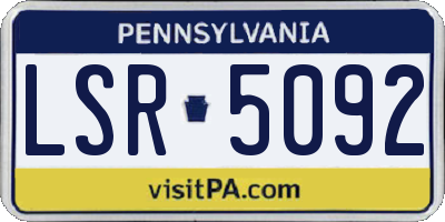 PA license plate LSR5092