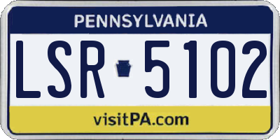 PA license plate LSR5102