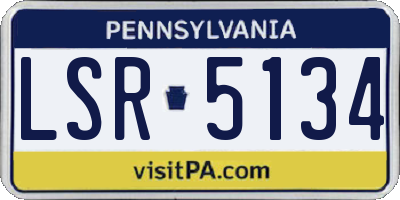 PA license plate LSR5134