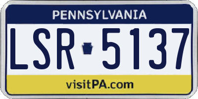 PA license plate LSR5137