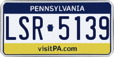 PA license plate LSR5139
