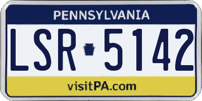 PA license plate LSR5142
