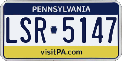 PA license plate LSR5147