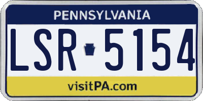 PA license plate LSR5154