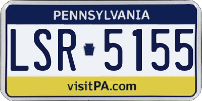 PA license plate LSR5155