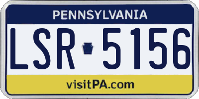 PA license plate LSR5156