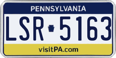 PA license plate LSR5163