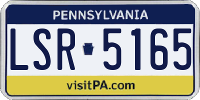 PA license plate LSR5165
