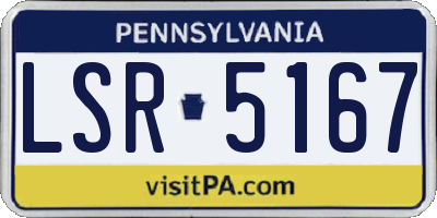 PA license plate LSR5167