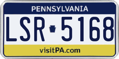 PA license plate LSR5168