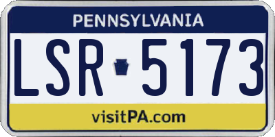 PA license plate LSR5173