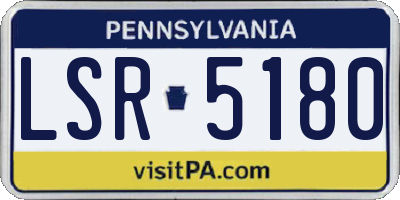 PA license plate LSR5180