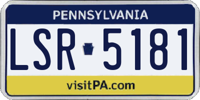 PA license plate LSR5181