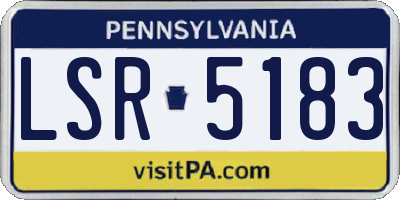 PA license plate LSR5183