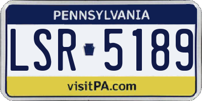 PA license plate LSR5189