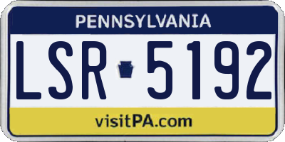 PA license plate LSR5192