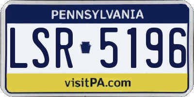 PA license plate LSR5196