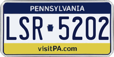 PA license plate LSR5202