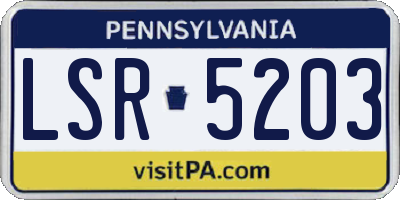 PA license plate LSR5203