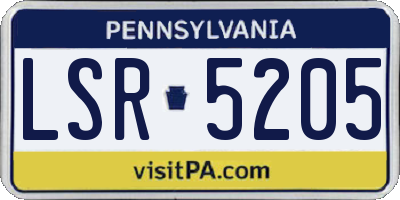PA license plate LSR5205