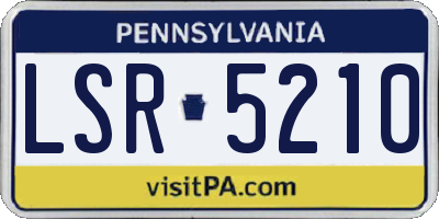PA license plate LSR5210