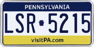 PA license plate LSR5215