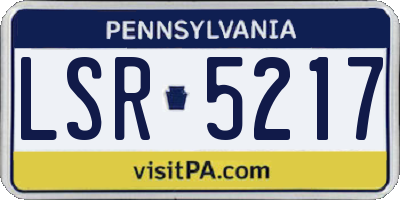 PA license plate LSR5217