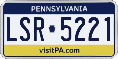 PA license plate LSR5221