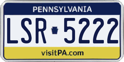 PA license plate LSR5222