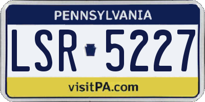 PA license plate LSR5227