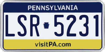 PA license plate LSR5231