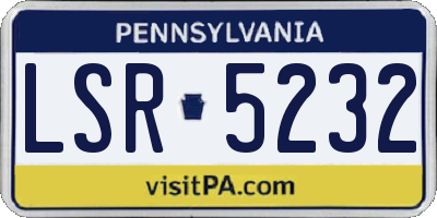 PA license plate LSR5232