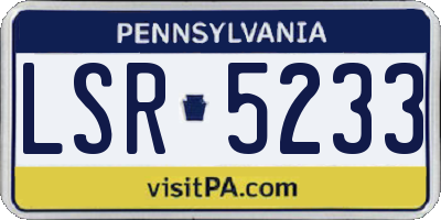 PA license plate LSR5233