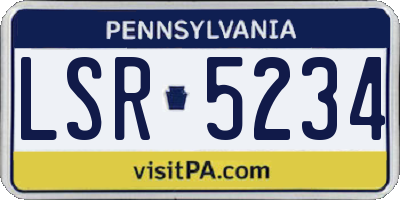 PA license plate LSR5234