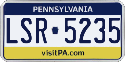 PA license plate LSR5235