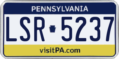 PA license plate LSR5237