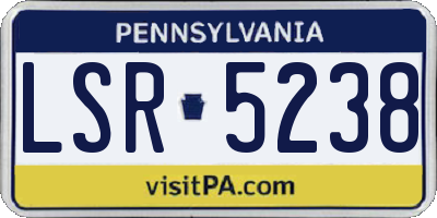 PA license plate LSR5238