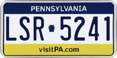 PA license plate LSR5241