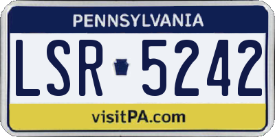 PA license plate LSR5242