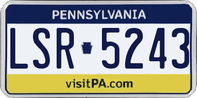 PA license plate LSR5243