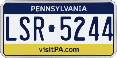 PA license plate LSR5244