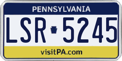 PA license plate LSR5245