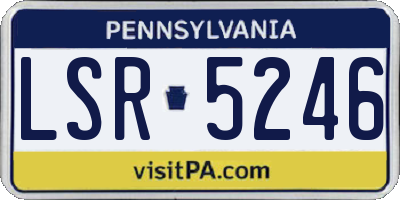 PA license plate LSR5246